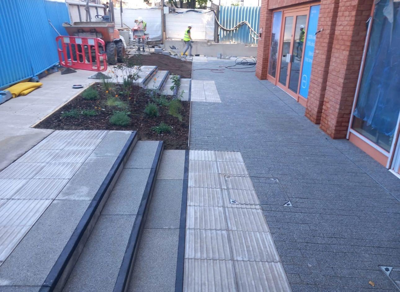 Block paving, steps and kerbs at Osier Way, Leyton